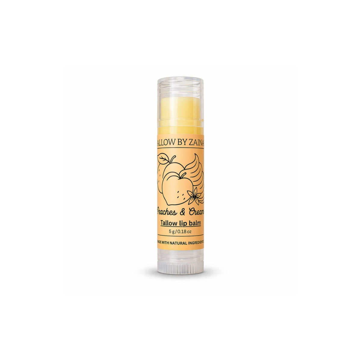 Tallow By Zainab Tallow Blend Lip Balm Blend 5g Peaches & Cream