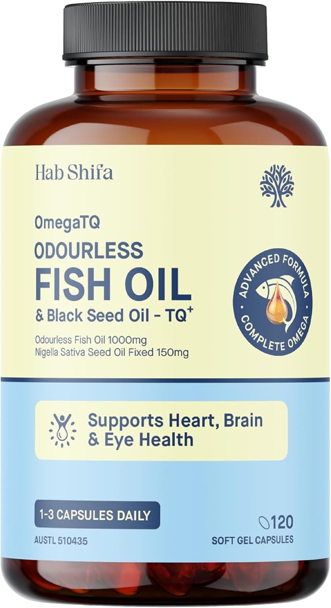 Hab Shifa OmegaTQ Black Seed & Odourless Fish Oil 120C
