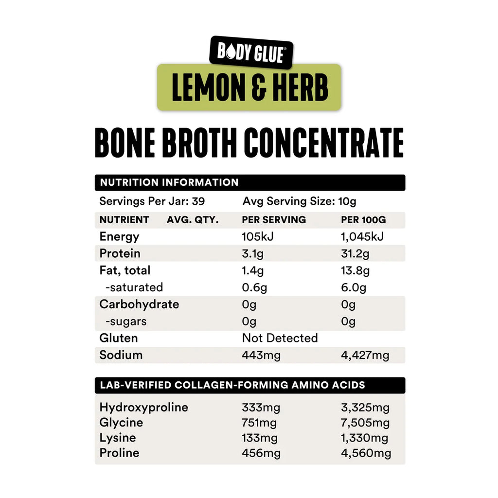 Gevity Lemon & Herb Bone Broth Body Glue 390g