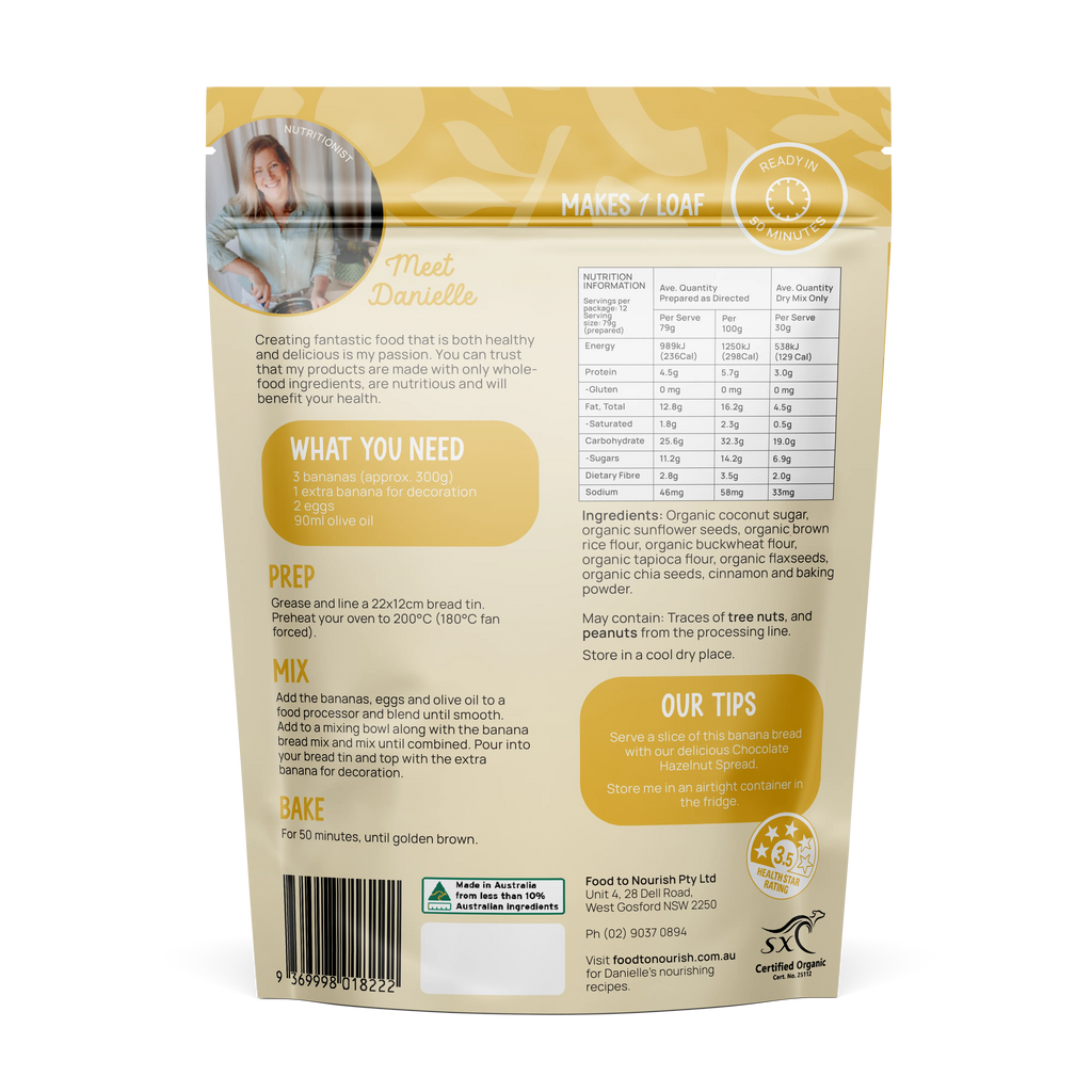 Food To Nourish Bread Mix Banana 360g