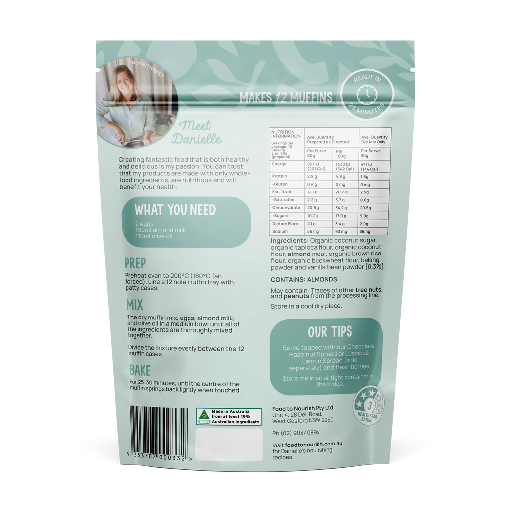 Food To Nourish Muffin Mix Vanilla 360g