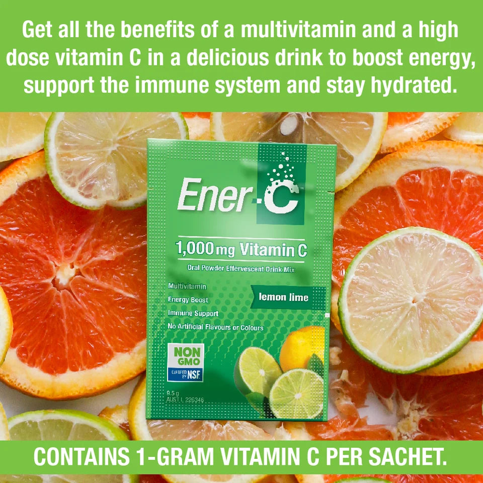 Ener-C Effervescent Vitamin C Drink Mix (Lemon Lime) Sachets X 12