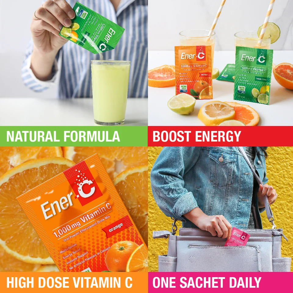 Ener-C Effervescent Vitamin C Drink Mix (Lemon Lime) Sachets X 12