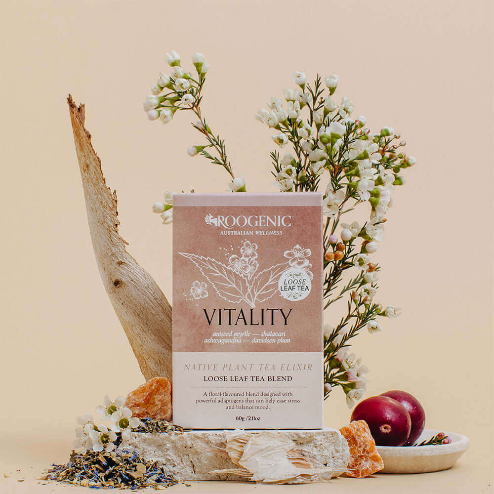 Roogenic Australia Gift Box Women's Vitality (Native Plant Tea Elixir) x 18 Tea Bags with Womens Tin