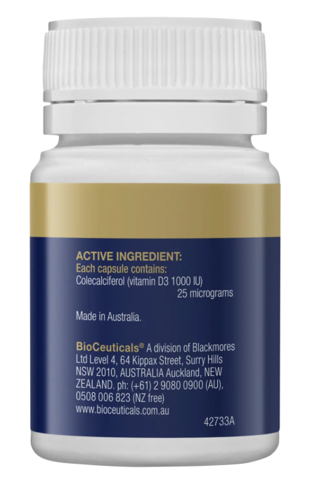 BioCeuticals D3 Capsules 240c - Back