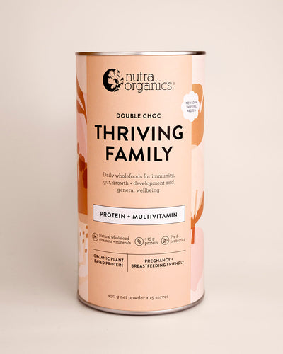 Nutra Organics Thriving Family Protein Double Choc 450g