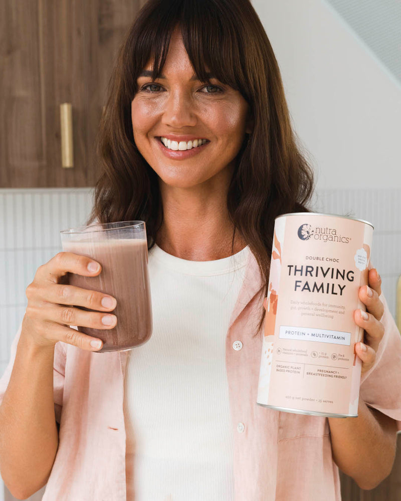 Nutra Organics Thriving Family Protein Double Choc 450g