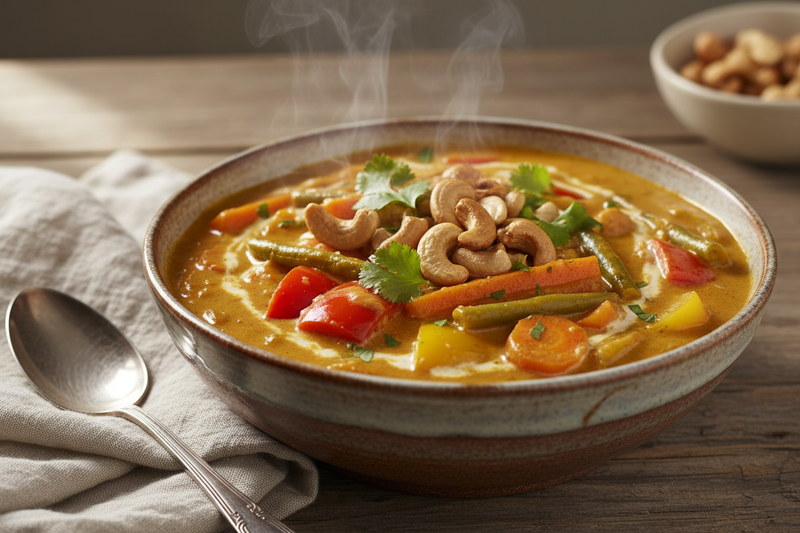 Creamy Coconut & Cashew Vegetable Curry