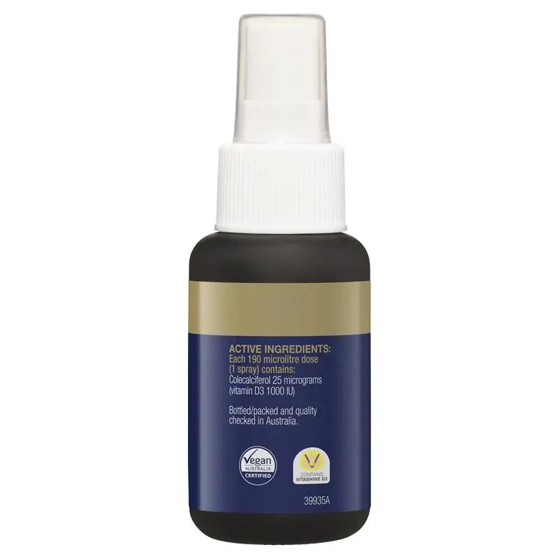 BioCeuticals D3 Vegan Spray 50mL - Active ingredients back label