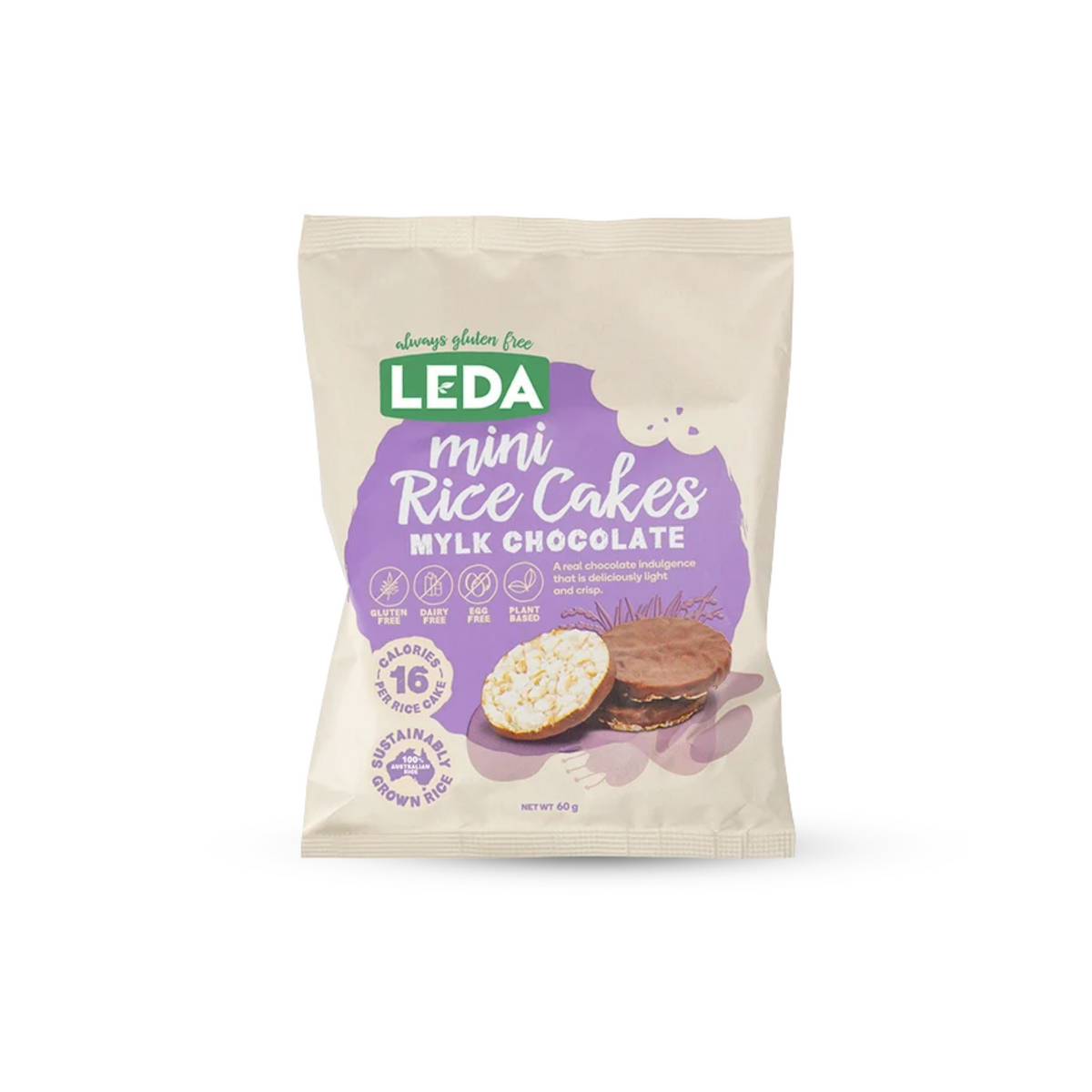Leda Rice Cakes Mini Mylk Chocolate 60g
