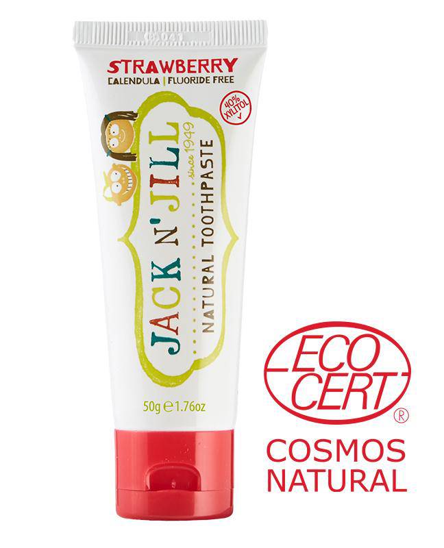 Jack n Jill Tooth Buddy Pack - Natural Certified Toothpaste Strawberry + Kids Toothbrush Bunny