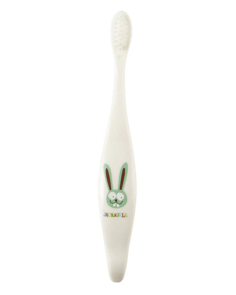 Jack n Jill Tooth Buddy Pack - Natural Certified Toothpaste Strawberry + Kids Toothbrush Bunny